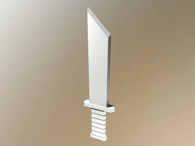 Stylized cartoon knife Low-poly 3D model