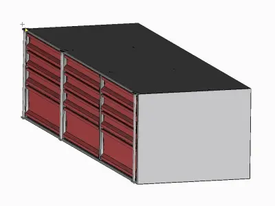 Industrial closet in stainless steel 3D model