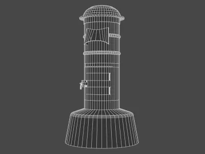 Letter Box Red Low-poly 3D model