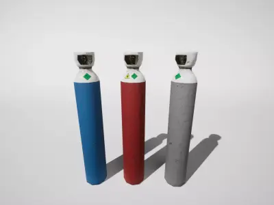 Basic Gas Cylinders Low-poly 3D model