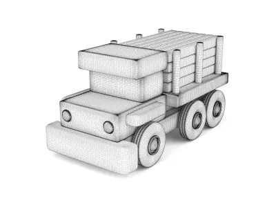 Wooden toy truck 33 3D model