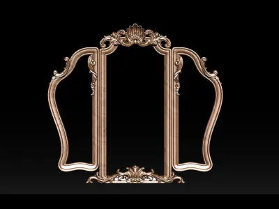3D Frame - Wood Carving STL Model for CNC Router 3D print model 10
