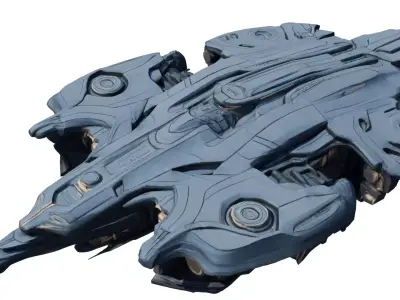 Stellar Aegis Starship Highpoly PBR 3D model