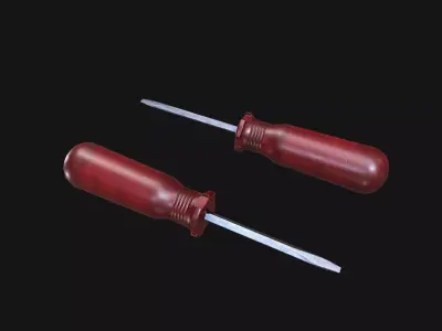 Screwdriver Low-poly 3D model 6