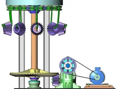 Conveyor drive with worm gear 3D model