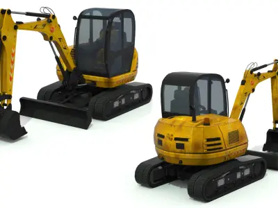 bulldozer truck 3 Low-poly 3D model