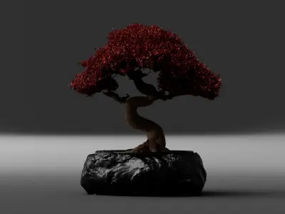 StoneCraft Bonsai Pot 3D Model Stone Design Two Part Planter STL 3D print model