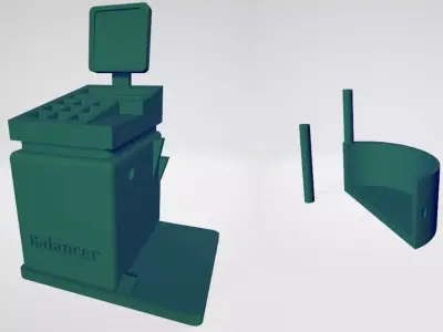 1 18 Scale Tyre Balance Machine for Garage Dioramas 3D model