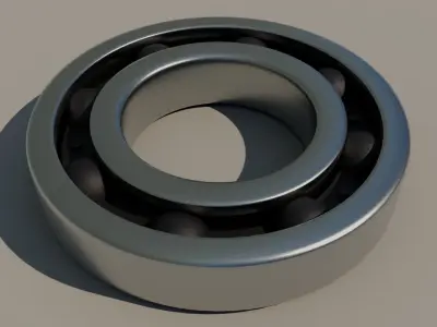 Polished steel ball bearing ISO 15243 with balls Free 3D model