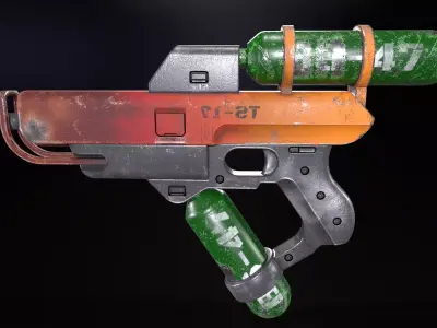 Stylized air gun Low-poly 3D model