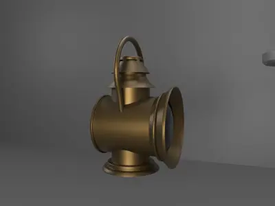 Railway lantern Low-poly 3D model