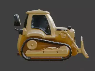 Industrial Heavy Bulldozer 3D Model Low-poly 3D model purchase