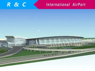International Airport  Low-poly 3D model
