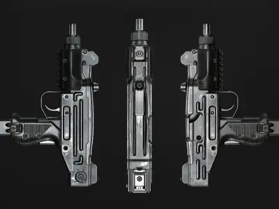 Mini Uzi - Game Ready PBR Asset Low-poly 3D model