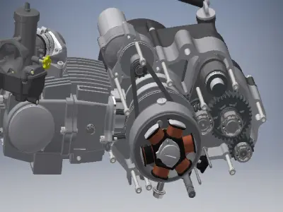 Motorcycle Engine Assembly 3d model 3D model