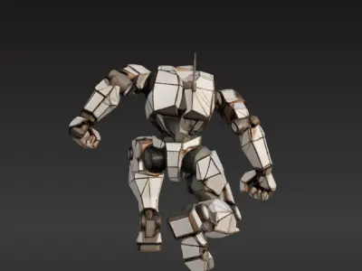 Low-Poly Combat Robot 3D model