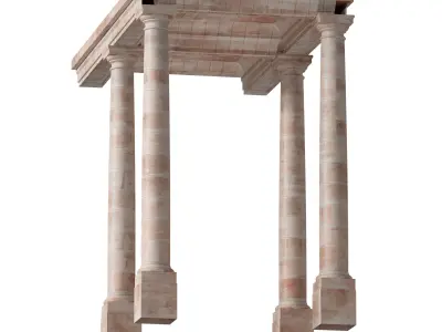 Classic Stone Column Stone Columns Corridor with Columns 3D model