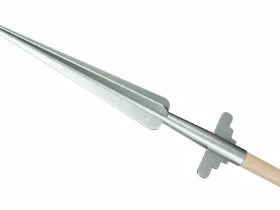 Short spear Low-poly 3D model