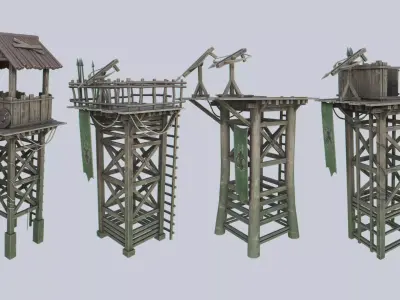 Watchtower collection 3D Model Pack