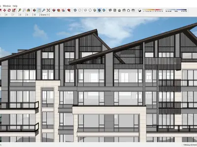 Sketchup Residential Complex 153 3D model