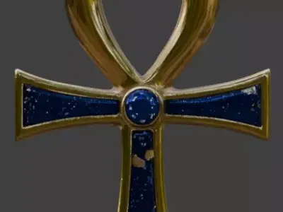 Ancient Egyptian Ankh Achievement Medal 3D Prop Low-poly 3D model
