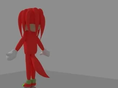 sonic knuckles non rigged Low-poly 3D model
