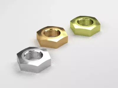 Hex Nuts 3D model by erikyavrumyan
