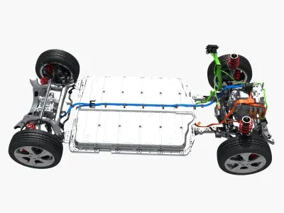 Electric Car Chassis 3D model by qqpt2084