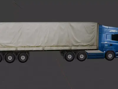 transport truck Heavy  semi  Truck European Cargo Semi Truck 3D Model Pack