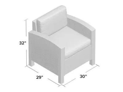 Katzer Wicker Resin Aluminum Contemporary Patio Chair  3D model