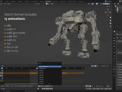 Mech 02 - Hyperion Low-poly 3D model