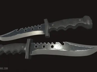 Hunting Knife Low-poly 3D model get