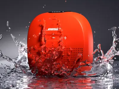 Animated liquid water splash simulation 3D model