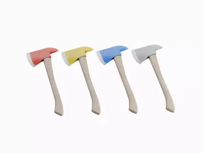 Fire Axe Set Low-poly 3D model
