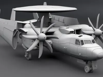 E2d Advanced Hawkeye Scale model  3D print model
