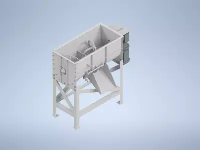 120L Industrial Ribbon Mixer - Complete CAD Design Package  3D model