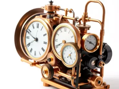 Steampunk Clockwork model pack Low-poly 3D model