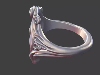 large art nouveau ring  3D print model