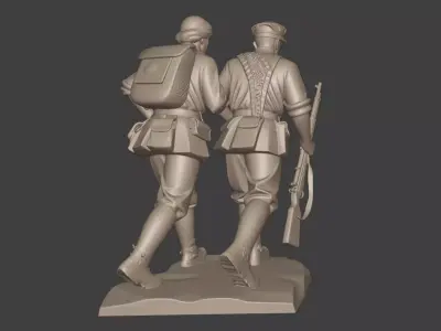 Military sculpture warrior  military battle war hero  soldier 3D print model 10