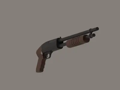 Shotgun Low-poly 3D model shop