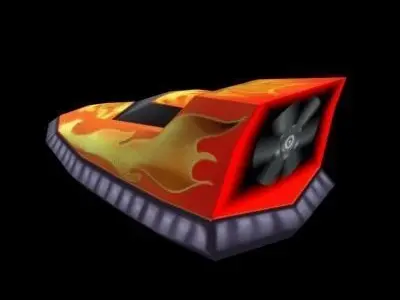 HoverCraft2 boat with flames 3D model