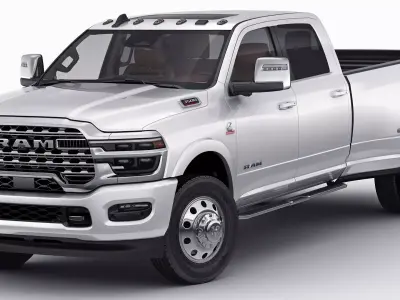 Ram 3500 HD Limited Longhorn 2025 Dually 3D model