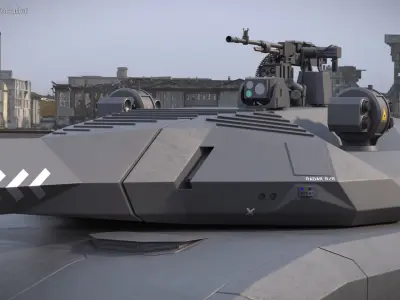  Combat Cannon Turret with Remote Machine Gun Dark Gray 