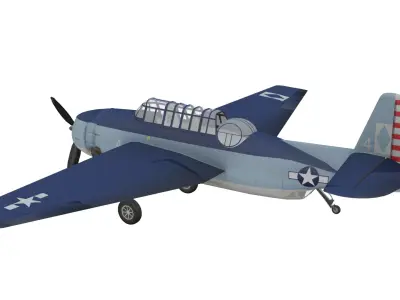 Grumman TBF Avenger Low-poly 3D model