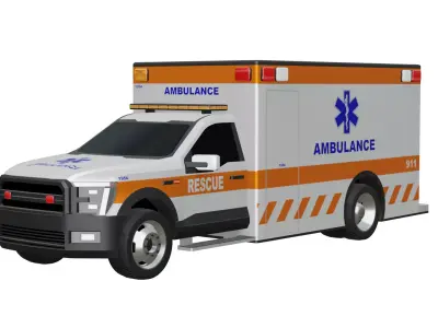 Ambulance Vehicle Low-poly 3D model