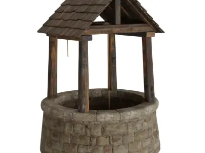 Ancient building water well 3D model
