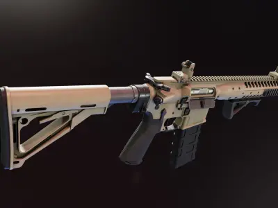 LWRC M6IC Low-poly 3D model