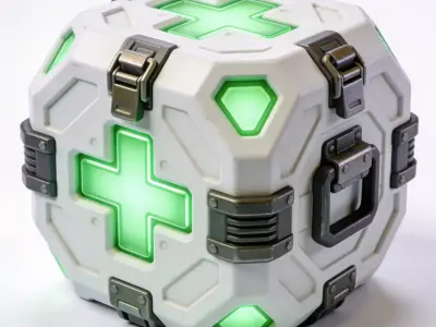 Stylized Sci-Fi Medkit 3D Model Low-poly 3D model