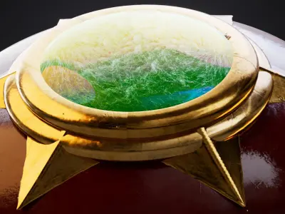 Amazon shield with magic green stone 3D model