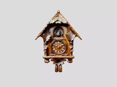 Black Forest Antique Cuckoo Clock Low-poly 3D model